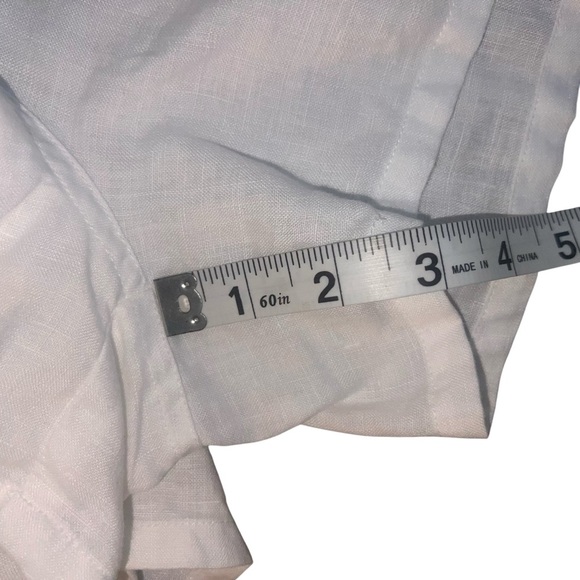 Biton Key West Linen Sailor Shorts Front Button High Waist in Ivory Size 6 - Picture 4 of 9